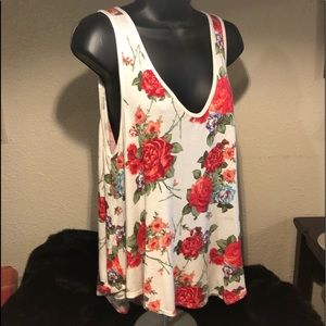 LA Gypsy Boho Floral Flowy Tank
